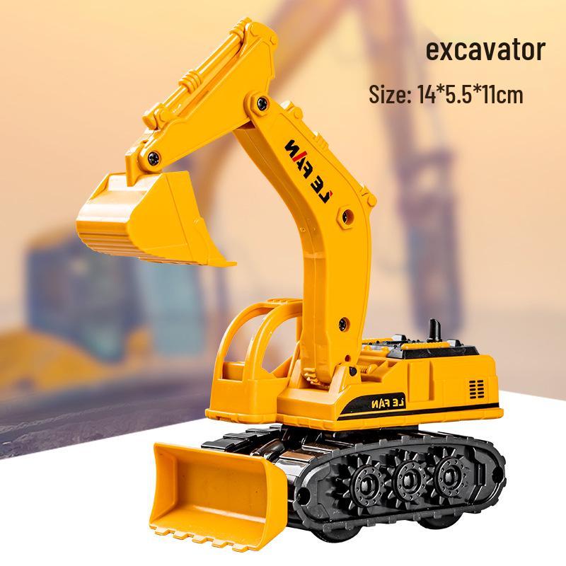 Eylemsizlik Mühendislik Aracı için Damperli Kova ve Forklift Durdurma Arabası Modeli ile Çocuk İtmeli Ekskavatör Oyuncağı.