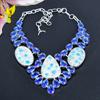 K2 Blue Azurite, Blue Topaz 925 Sterling Silver Jewelry Necklace 18" KG-1852