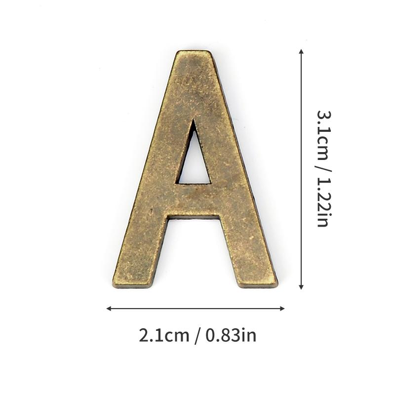 1Pcs Metal Self Adhesive House Number English Alphabet Letters for Apartment Room Door Plate Table Mailbox Number Stickers 3*2cm