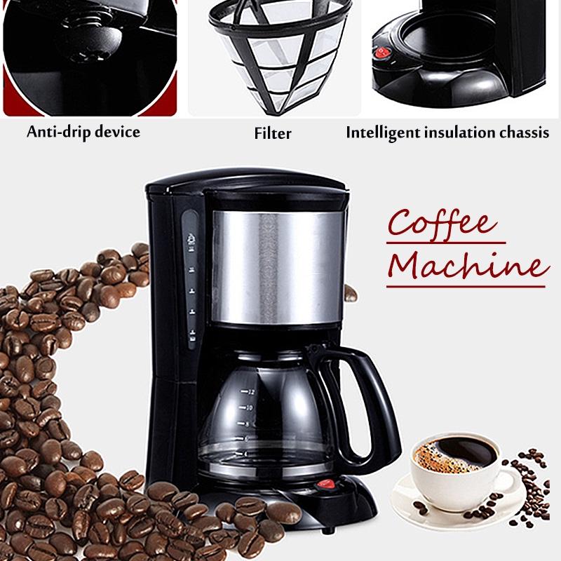 2000ml Household Office American Style Drip Tea/Coffee Making Machine 12 Cups Coffee Maker Temperature Control 900W