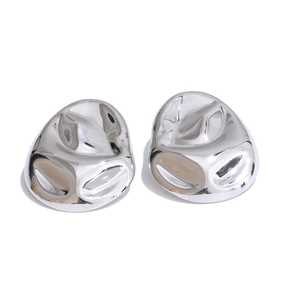 

Yhpup 23g Hot Style Stainless Steel Metal Hammer Geometric Stud Earrings Water Resistant Texture Daily Unusual Jewelry