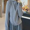 Plus Size European-Style Double-Sided German Velvet Zippered Women's Hoodie, New Autumn/Winter Loose Long Sleeve Warm Base Layer.