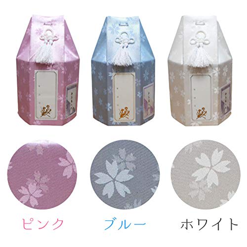 Hexagonal Sakura Blossom Urn Cover with Posthumous Name and Photo Sticker for Divided Ashes, Home Memorial Service, and Pet Memorials (Pink, 5 inches)