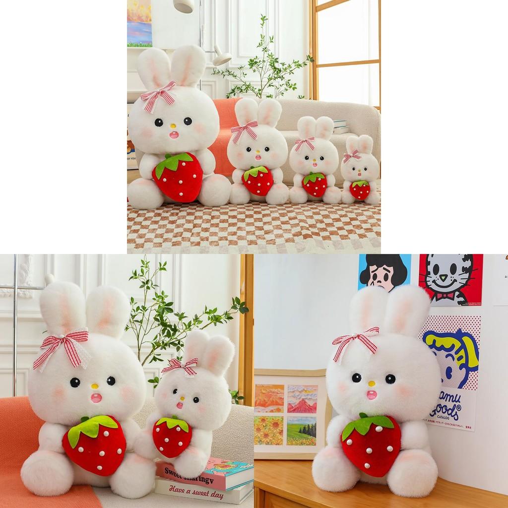 Bunny Strawberry Adorable Plush Toy Cute Ornaments And Pillow Gift For Girls
