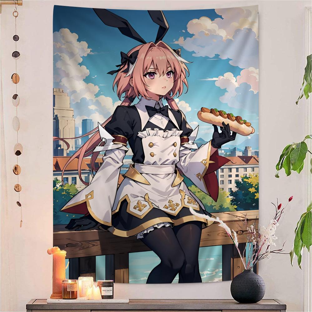 Fate Apocrypha Astolfo Anime Tapestry Hippie Flower Wall Carpets Dorm Decor Cheap Hippie Wall Hanging