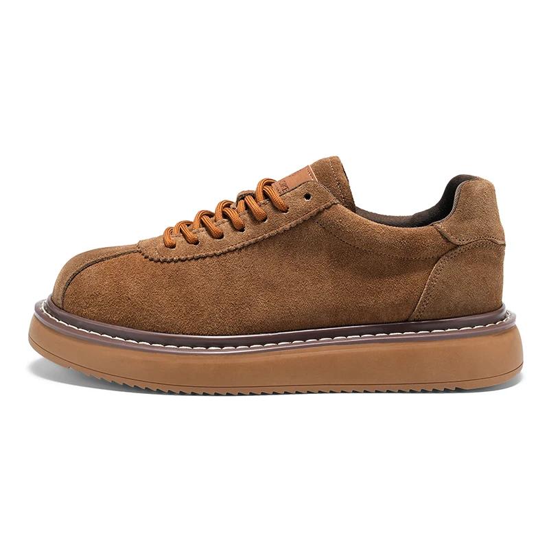 

Брендовые мужские повседневные туфли из натуральной кожи с толстой подошвой, деловые туфли-оксфорды, удобные нескользящие кроссовки для бега на открытом воздухе 39 хаки