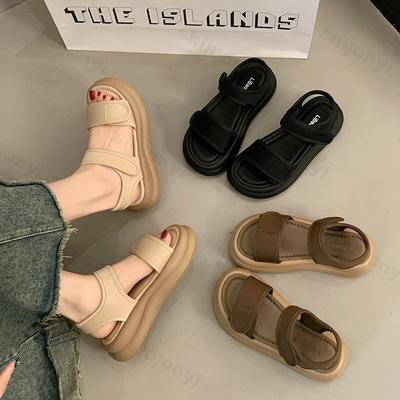Fashion Thick Soled Roman Style Casual Sandals for Women 2025 New Summer Soft Soled Comfortable Versatile Shoes Open Toes Beach Sandals