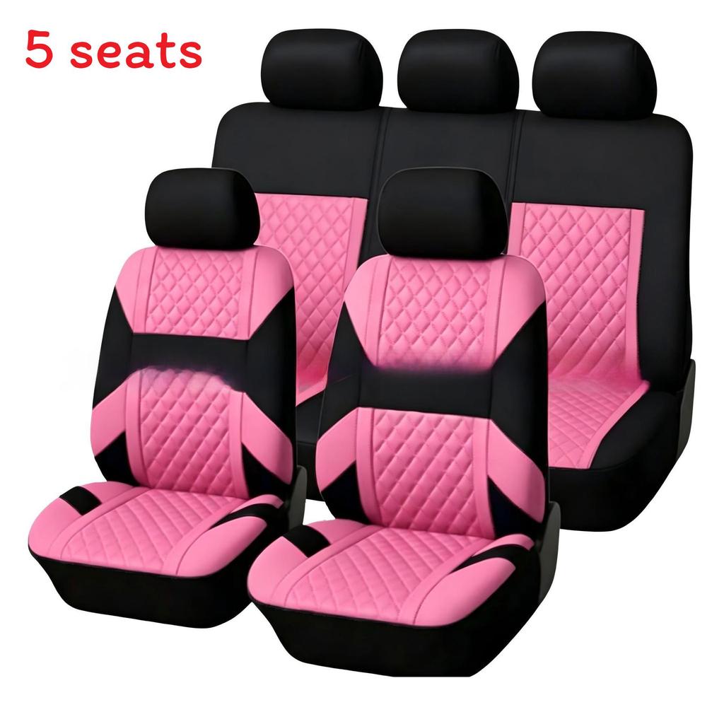 Autositzbezug Set Polyester Universal Ganzjahres mit Kreuzschraffur-Struktur für Familienfahrzeuge