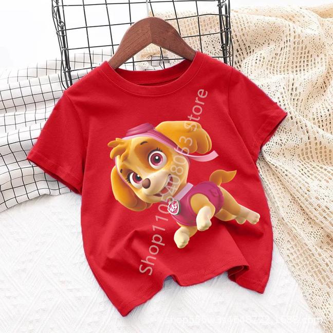 Cute Boys Girls Casuals Tops Summer Birthday Clothing Gift Hots Paw Patrol Kids Tshirts Kawaii Cartoon Character Printed Shirts