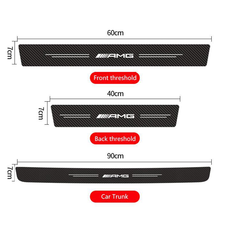 4Pcs Carbon Fiber Car Sticker Strip Auto Door Threshold for Mercedes benz W211 W203 W204 W210 W124 W202 CLA W212 W220 W205 BI1