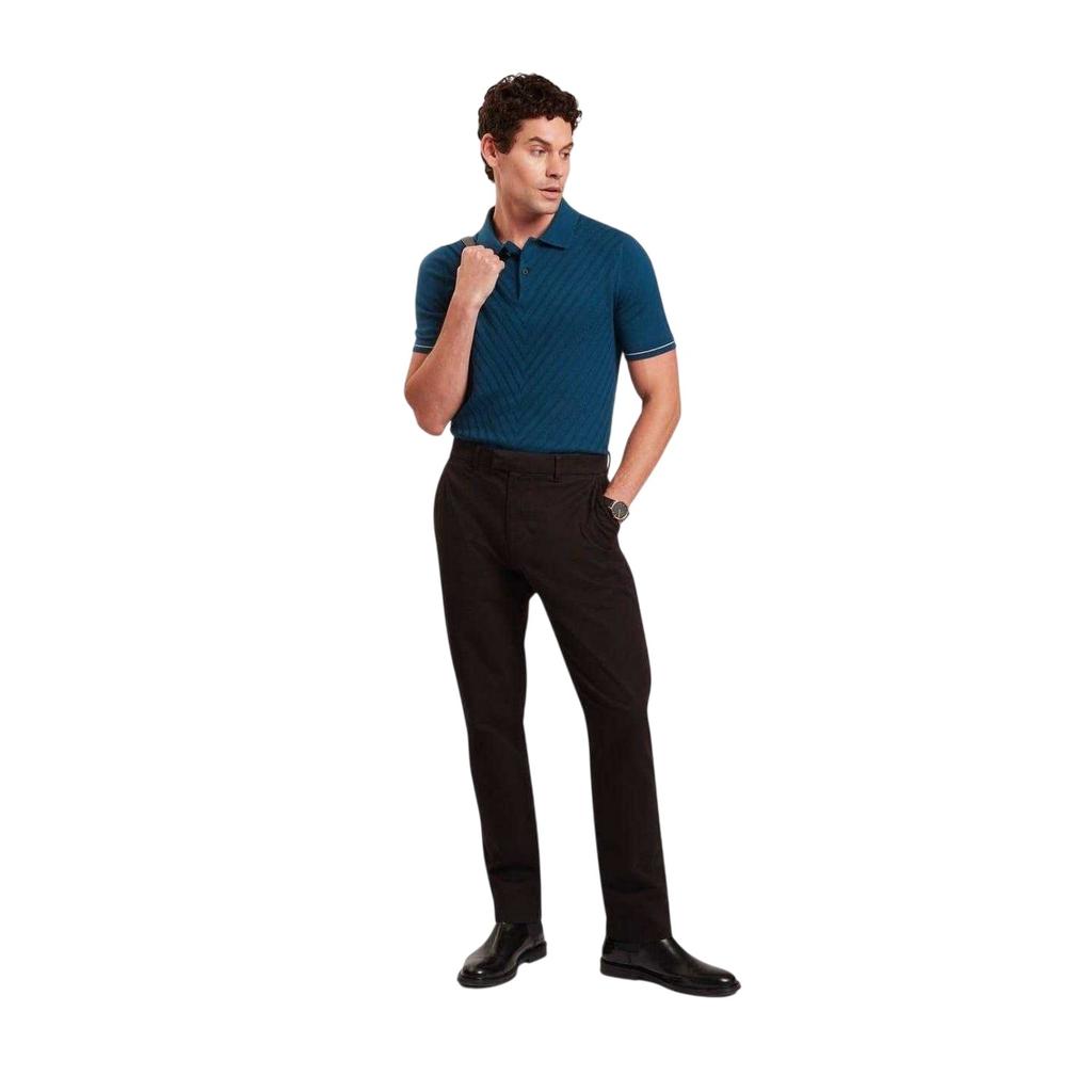 Ted Baker Mens Chevron Knitted Short-Sleeved Polo Shirt