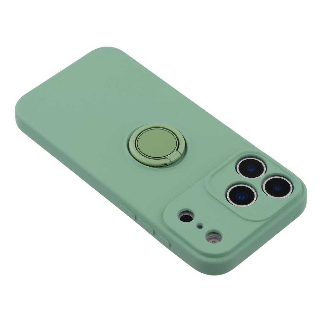 For iPhone 17 Pro Silicone Case with Strap Ring Kickstand Phone Cover