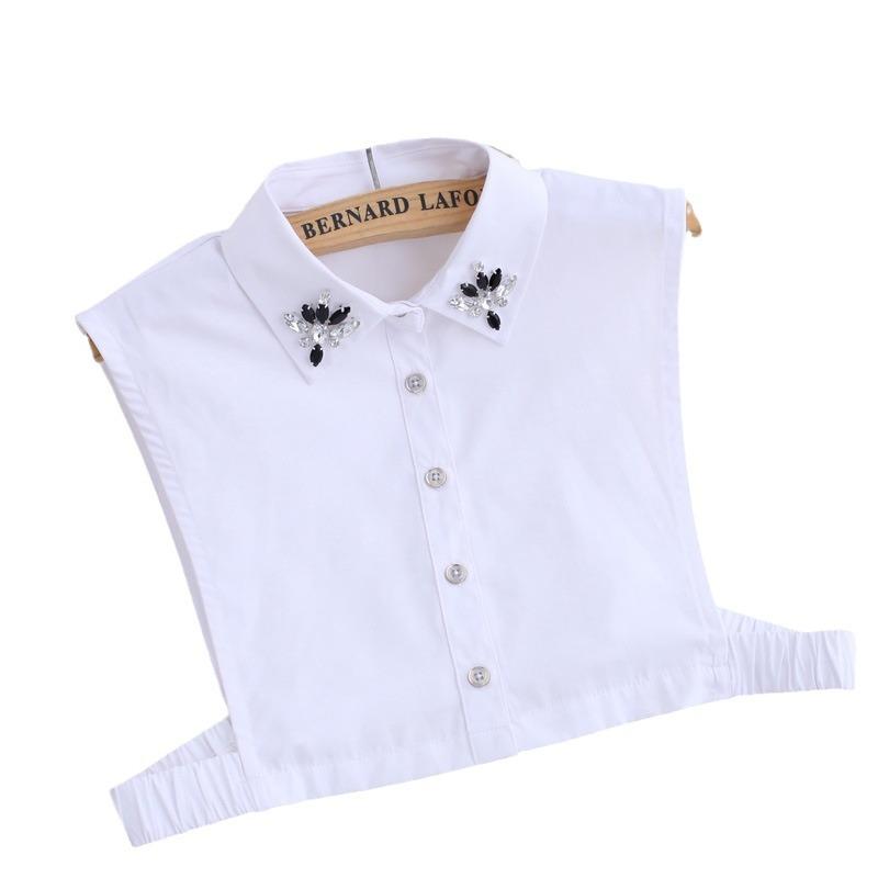 Versatile Fake Collar Blouse Fake Collar Rhinestone Shirt Season White Bead Decoration Fake Collar B118
