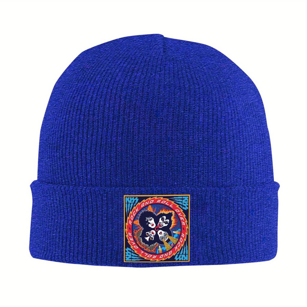 Custom Kiss Hard Rock Roll Music Beanie Cap Winter Warm Bonnet Femme Knitting Hat Ski Skullies Beanies Hat For Men Women