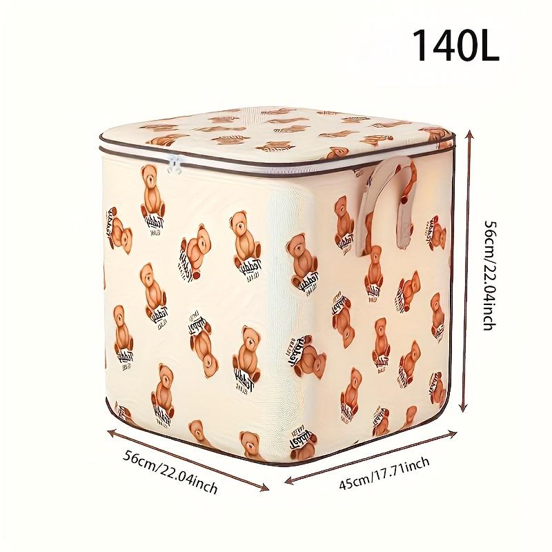 

Сумка для хранения с рисунком медведя из мультфильма, складной органайзер для одежды на молнии, универсальный контейнер для гардероба Bear【22.05X17.72X22.05inch】36.98gal