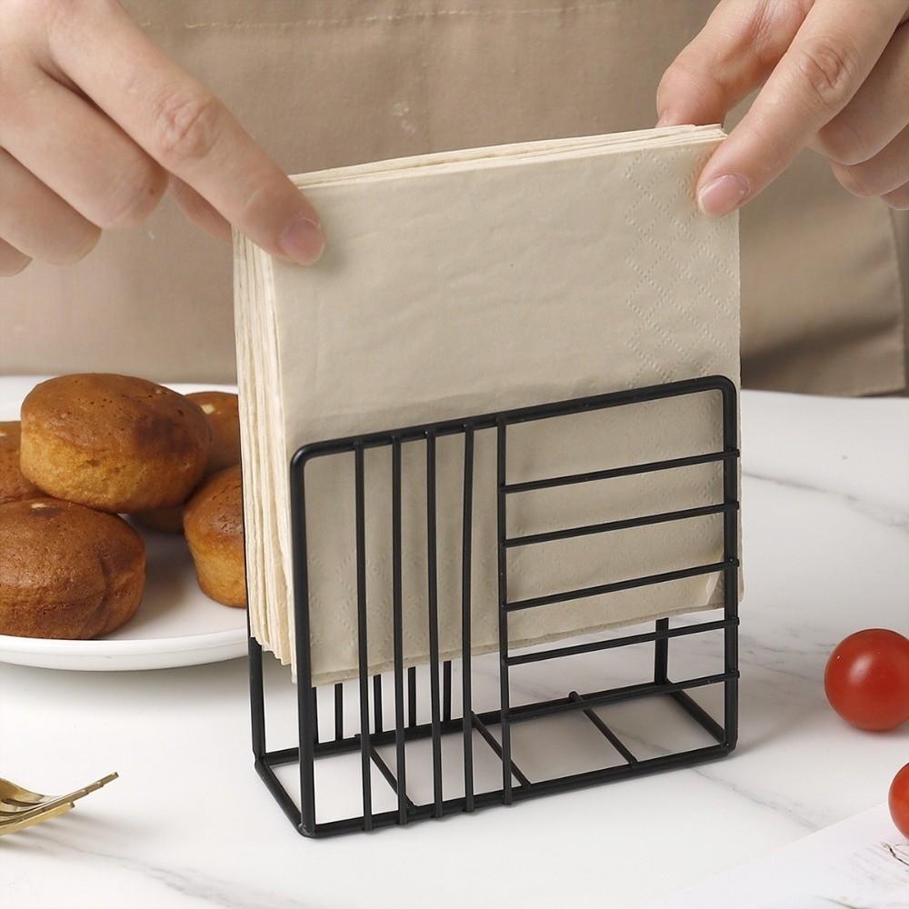 Stable Iron Napkin Holder Stainless Steel Countertop Napkin Organizer Table Decoration