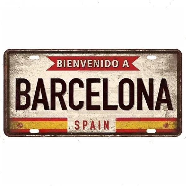 Vintage Berlin Madrid New York Paris Country City Stil Platte Metallschild Plakette Blechschild Man Cave Bar Club Poster Dekoration