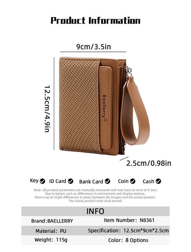 Women's Fresh Korean Style Short Wallet - Fashionable and Versatile Small Zipper Coin Purse