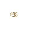 Silver Intertwined Lines Adjustable Cross Ring - Trendy European American Style for Women