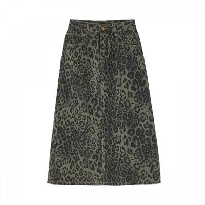 Vintage Houndstooth Belt Long Skirt Ar1ws223