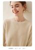 Women's Round Neck Breathable Cashmere Sweater - Solid Color, Long Sleeve Knit Pullover for Winter