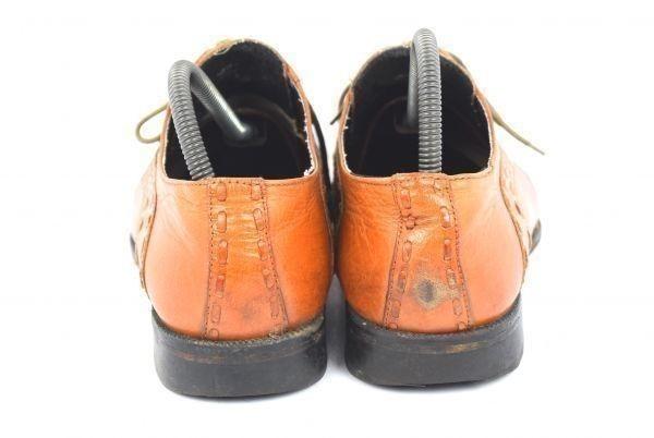 Castellani Vintage Handmade Leather Swirl Moc 25 Brown McKay Stitch Dress Shoes(USED)