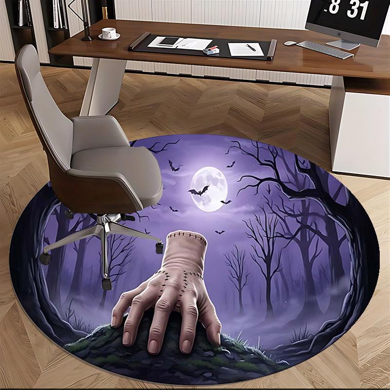 Halloween Hand,spooky forest scene Chair mat Round Rug Office carpet, Non slip, Suitable for Living Rooms, Bedrooms,Decor1205636a