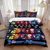 Custom Anime Soccer Character Print Bedding Set Personalized Washable Custom 3Pcs Duvet Cover Pillowcases Soft Microfiber Home Bedroom Gift