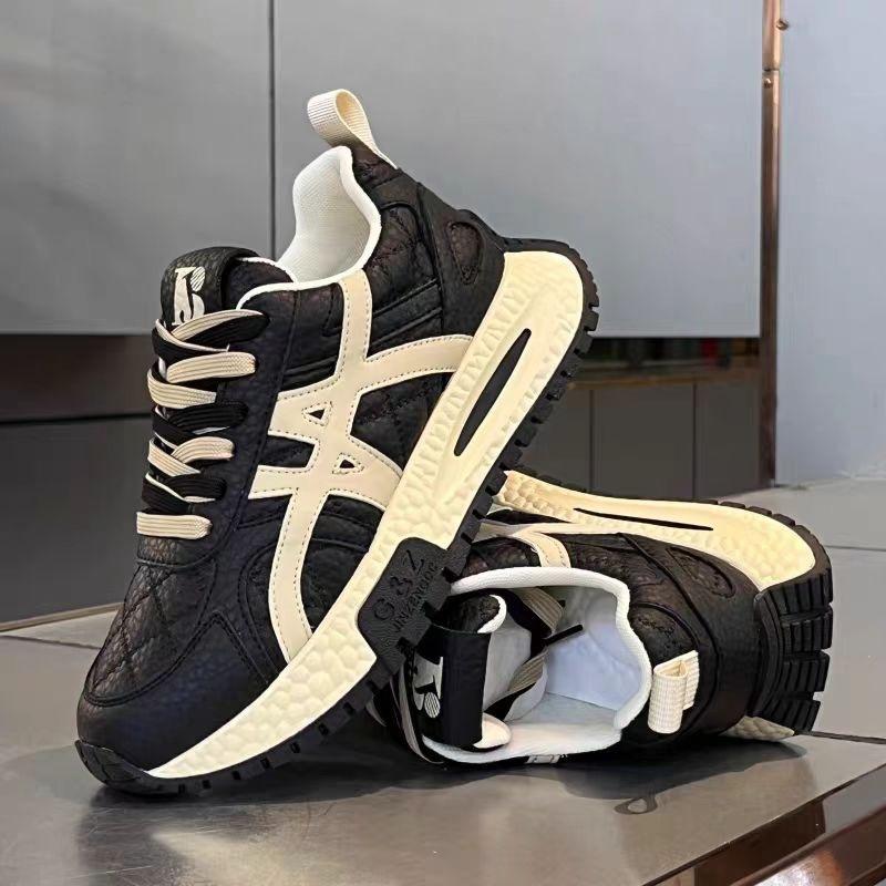 Men's Fashion Chunky Sole Sneakers Cross-Strap Casual Outdoor Comfortable Shoes
