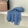 Cotton Linen Lace Patchwork Scarf Long Shawl and Wrap Fashion Thin Gauze Scarf  for Women