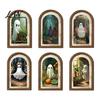Halloween Entrance Cabinet Decor Ghost/Witch Arched Wall Decor, Cute Ghost Table Sign, Rustic Farmhouse Shelf Retro Room Decorative Hanging