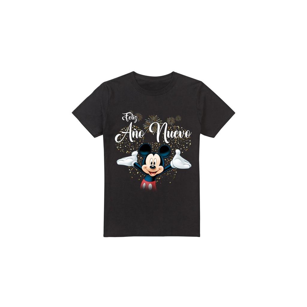 Disney Mens Spanish Mickey Mouse Fireworks New Year T-Shirt