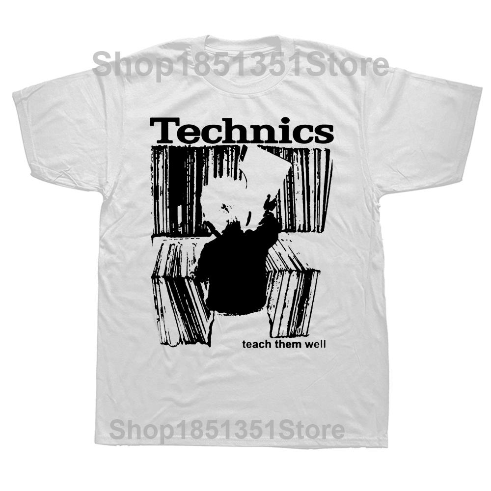 Technics TShirt Kid Teach Them Well Dj Music Tshirt Fashion Cotton Short Sleeve ONeck Summer Cool Tees