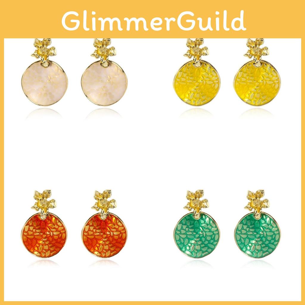 Stylish American European Metal Flower Earrings For Women Multiple Colors