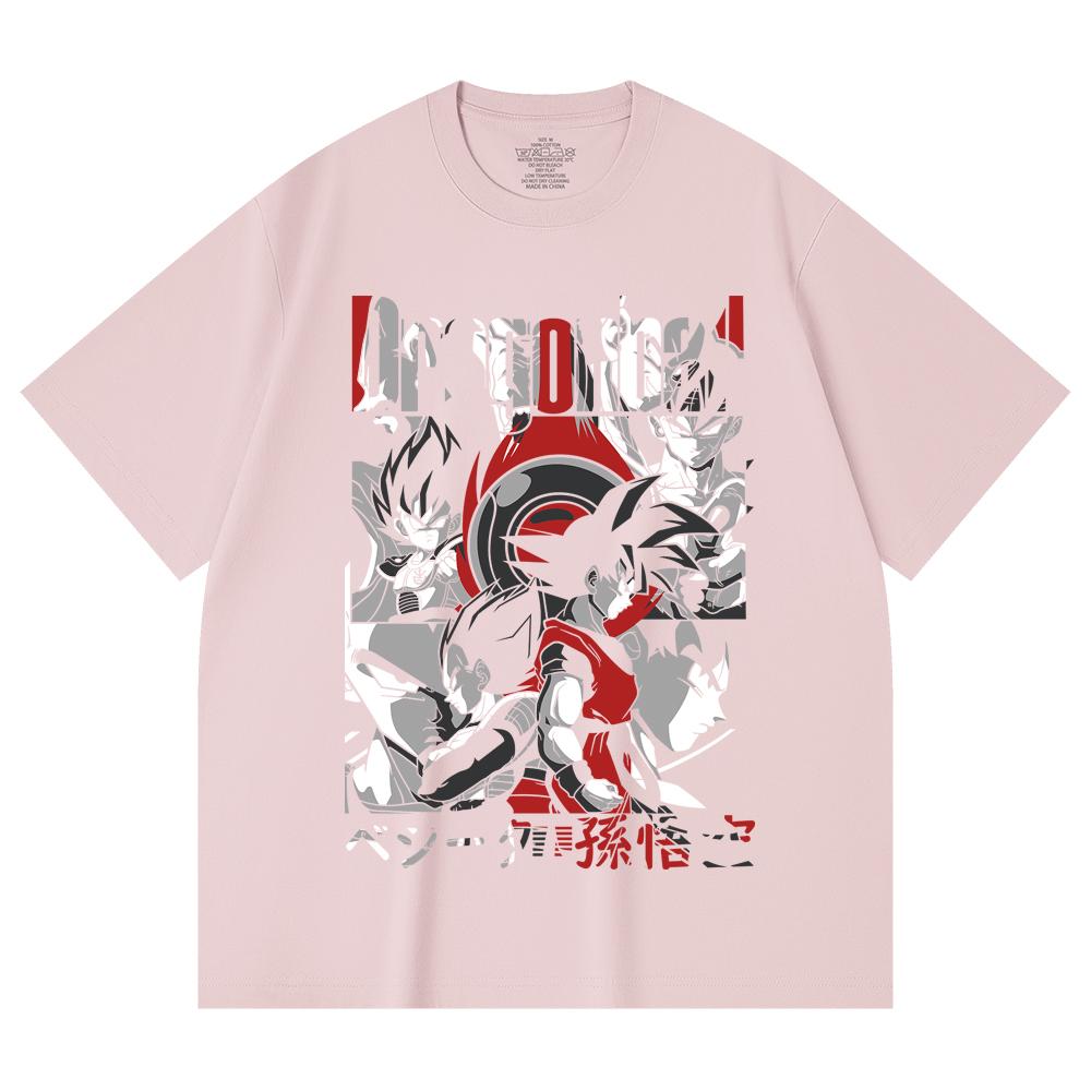 230 Gsm 100% Cotton Dragon Ball V36 Goku Vegeta Print Unisex Heavy Cotton T Shirt