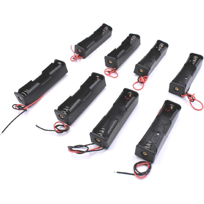 Art&Beauty Pack of 8 Wire Lead Battery Storage Box Case Holder for 18650 Button Top Single Battery