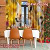 Flat Printing Curtains Without Rod Autumn Fox Christmas Holiday Versatile Polyester Fabric Room Curtain Set Of 2 Made Washable