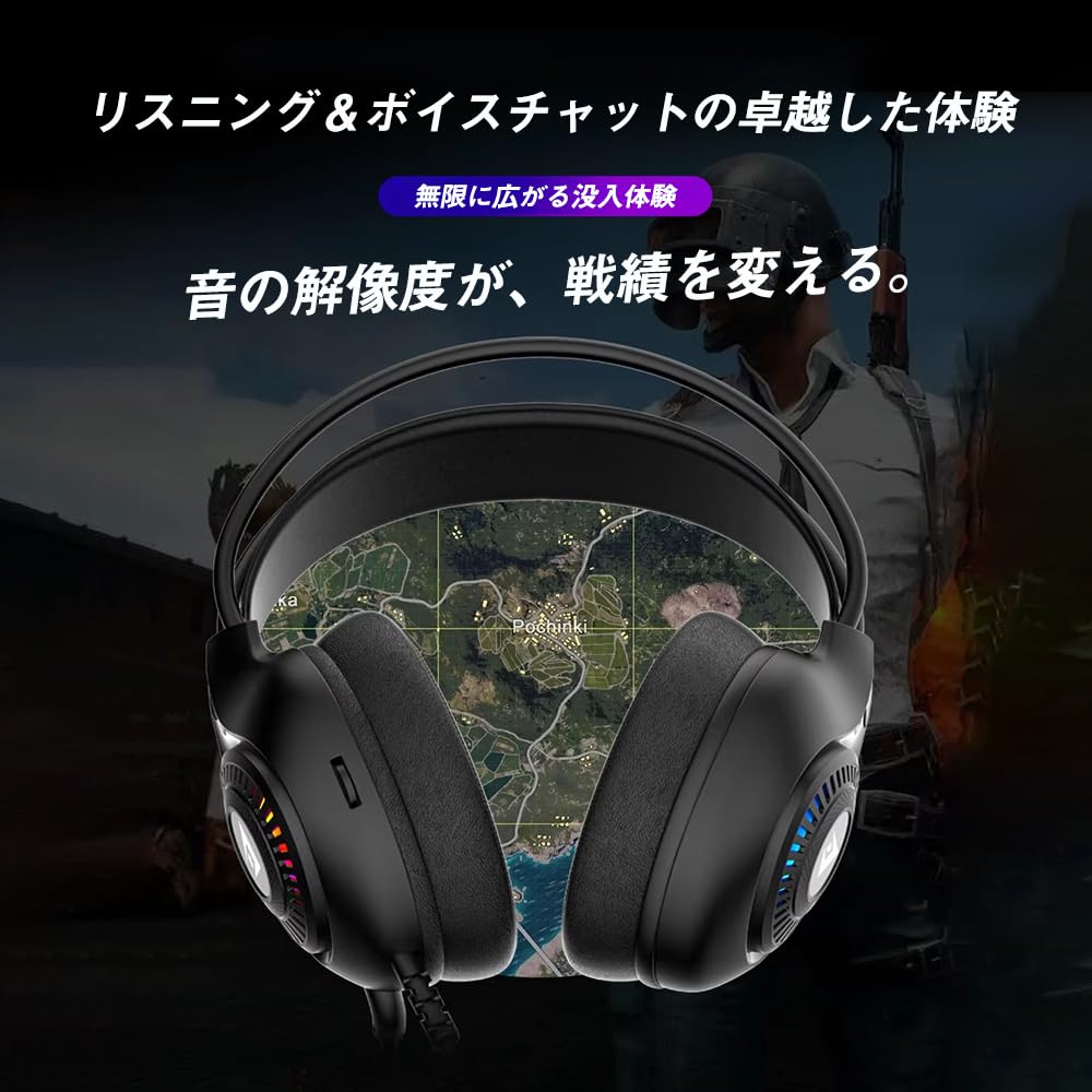 JERTECH HG01 SCOUT Gaming RGB 50mm Lightweight Mute Compatible Headset Wired, USB-A, Lighting, Drivers, (260g), Slide-out Microphone, Over-ear,