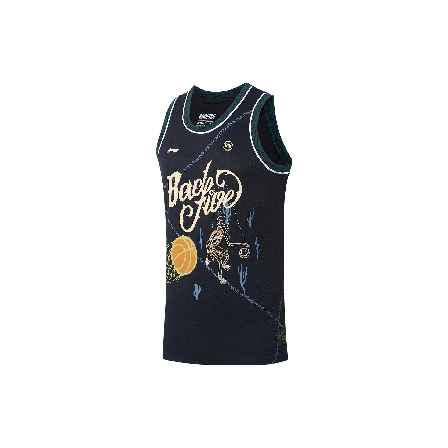 Li-Ning BadFive Graphic Basketball Jersey Black Men s AAYS095-1 M