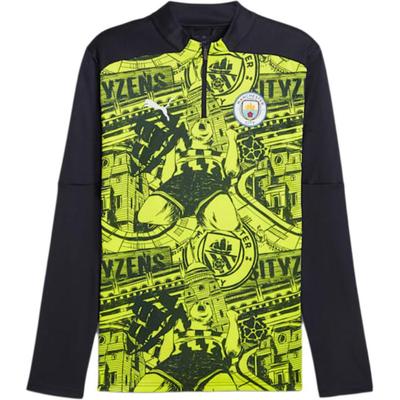 Manchester City Football Club Series Ss24 Logo Pattern Long Sleeve Jersey Men Jersey Yellow Blue 777579-14