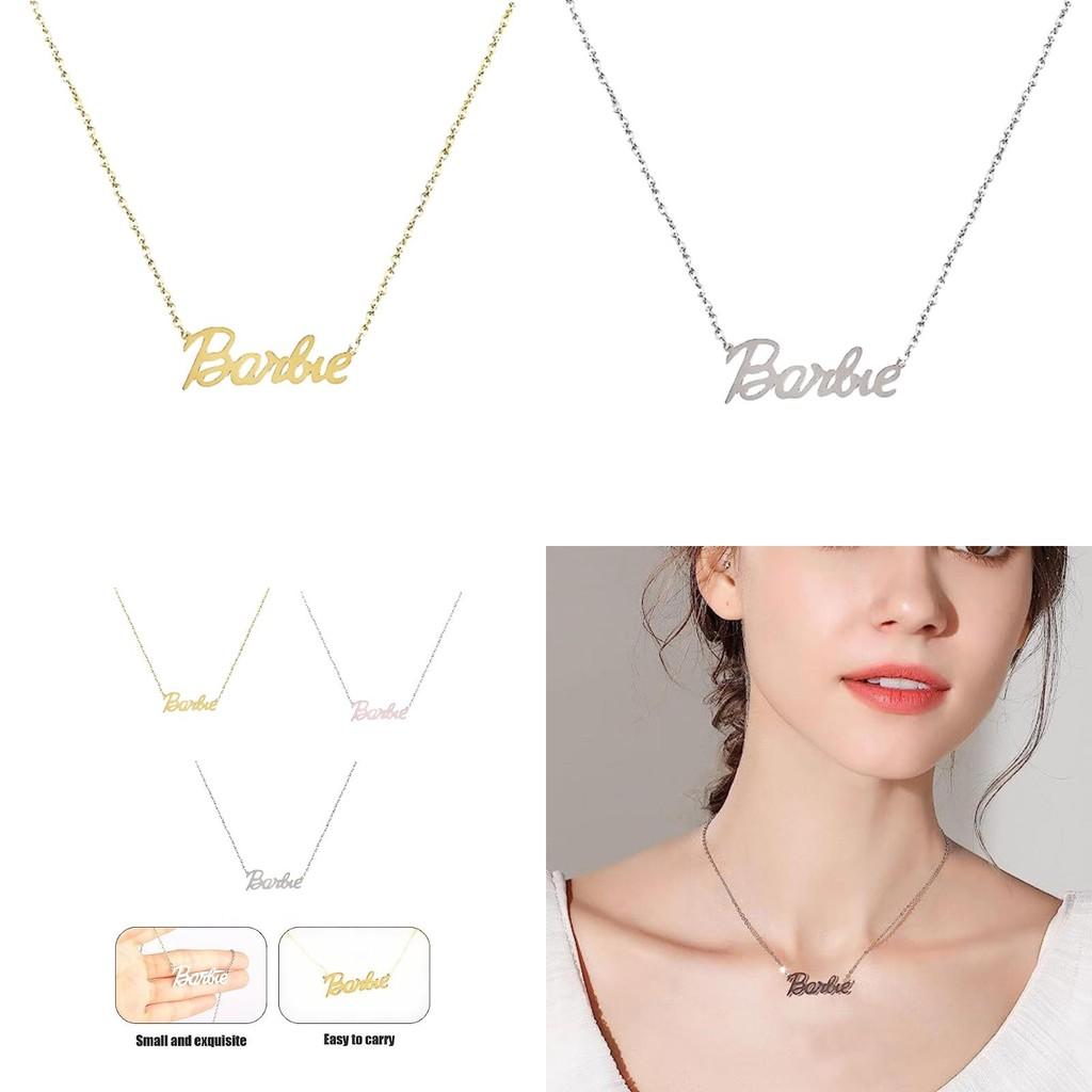 Colar de Letras Barbie da Moda Corrente Hip Hop para Clavícula Para um Visual Personalizado