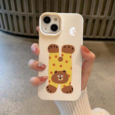 Papa Bear Applicable To Apple 16 Mobile Case IPhone 15/14plus Creative 12 Lychee Pattern 11