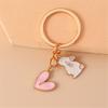 Creative Cartoon Heart Rabbit Keychain Featuring Crown Rabbit Design Durable Alloy Pendant for Young Women and Students