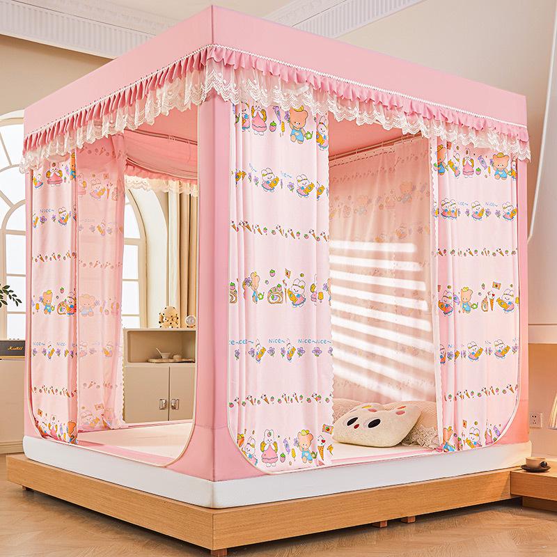 Class A Mother and Baby Grade Printed Blackout Mosquito Net for Children's Sitting Bed - Anti-Fall, Three-Door Design