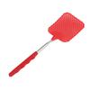Retractable Plastic Fly Swatter Mosquito Racket with Stainless Steel Rod for Home OfficeRed