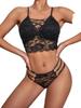 European and American Sexy Lace Deep V Strap Lingerie Set