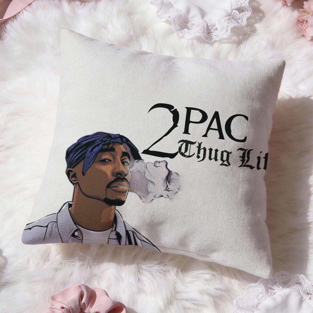 2P-PAC Tupac S-Shakur Cushion Cover Premium Comfort Reversible Pillow Cove -Two in One Design for Any Room & Car Interior