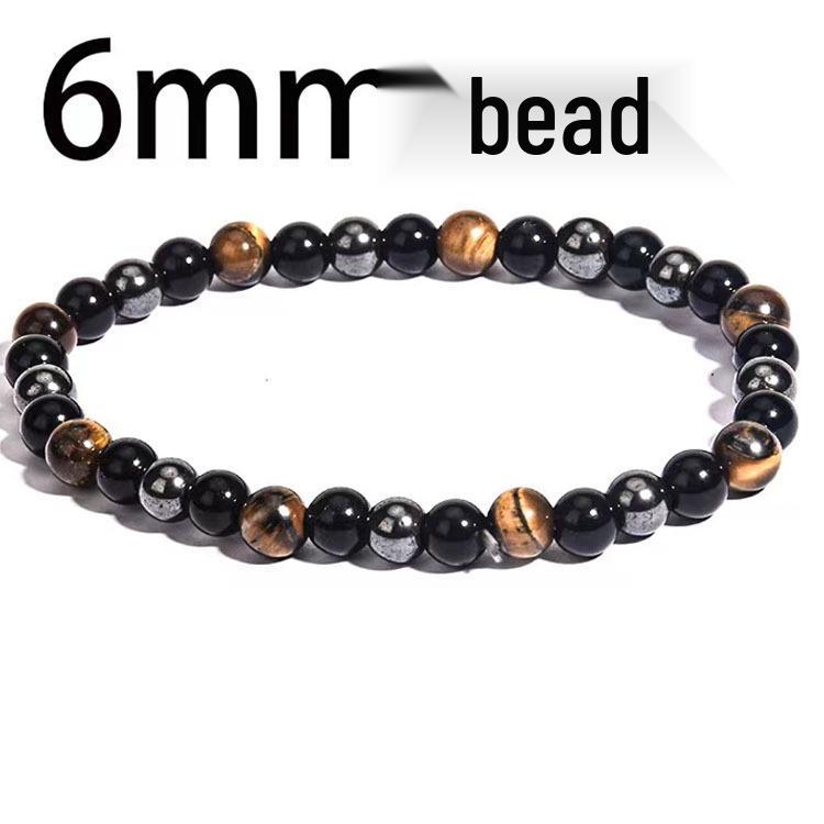 Cross-border Tiger Eye & Hematite Obsidian Beaded Men's Fashion Bracelet