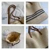 Literær stripete stråveske med stor kapasitet for kvinner Skulderveske i etnisk stil Tote Bag Håndveske Vacation Beach Bag