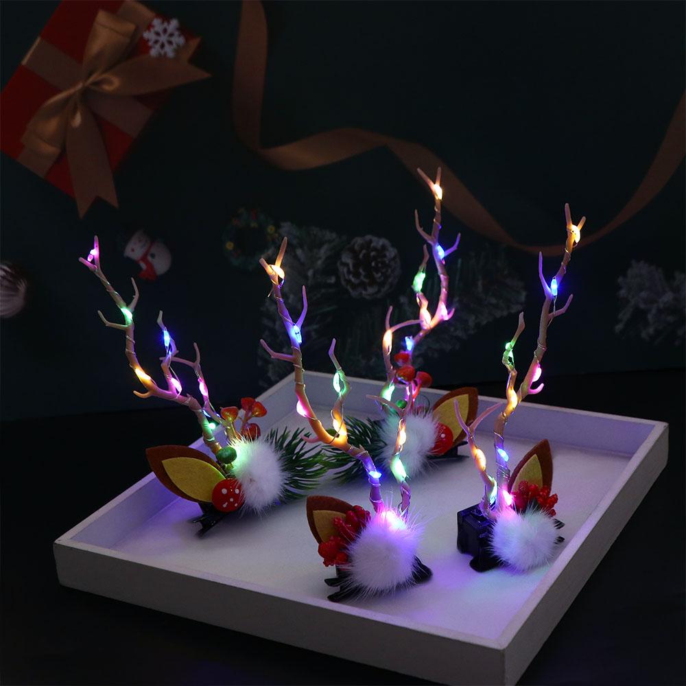 Led Light Tree Women Hair Clip Korean Style Hair Clip Hair Accessories Christmas Antlers Hairpin
